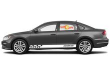 Racing rocker panel stripes vinyl decals stickers for Volkswagen Passat Wolfsburg B2 B3 B4 B5 B6 B7 B8 CC 3