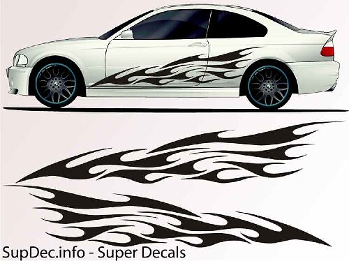 Flame Tongues Side Vinyl Decal Sticker