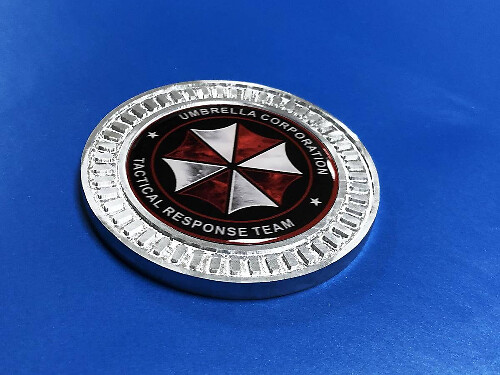 Umbrella Corporation Tactical Response Team Aluminum 3D Badge Emblem for Jeep Wrangler