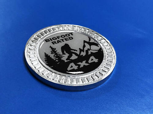 Bigfoot Rated 4x4 Metal Aluminum Bedside Emblem Vinyl Decal for Jeep Wrangler 
