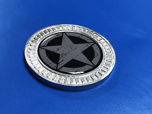 Military Star Metal Aluminum Bedside Emblem Vinyl Decal for Jeep Wrangler 