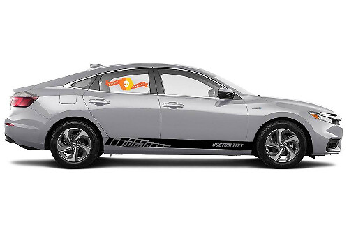 Racing rocker panel stripes vinyl decals stickers for 1999 - 2019 Honda Insight EX style #3