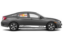 Racing rocker panel stripes vinyl decals stickers for Honda Civic Sport 3
