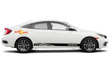 Racing Rocker Panel Stripes Vinyl Decals for Honda Civic EX_3