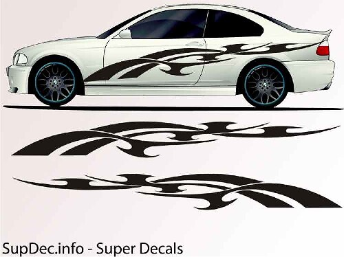 Intertwined Stripes Tribal Style Side Vinyl Decal Sticker