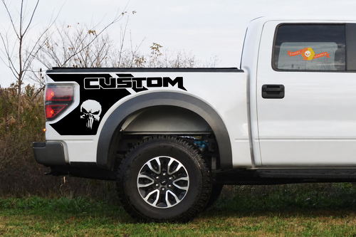 Punisher CUSTOM Stripe Bedside Vinyl Decal Sticker for Ford F-150 Raptor 2010-2014