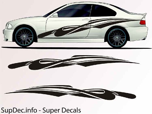 Intertwined Stripes Side Vinyl Decal Sticker