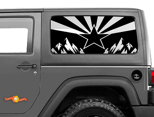 Arizona Flag Mountains Side Window Vinyl Decal Sticker for Jeep Wrangler 2007-2019