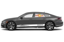 Racing rocker panel stripes vinyl decals stickers for Volkswagen Arteon R-Line 2