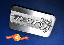 SRT Supercharger Style Brushed Aluminum Custom TXT Cat Universal Badge_3