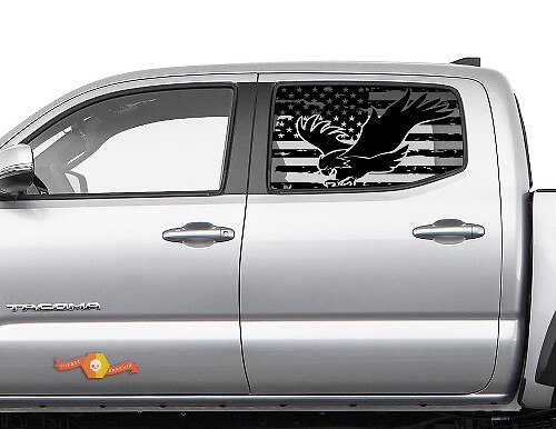 USA Flag Eagle Side Window Vinyl Decal for Toyota Tacoma