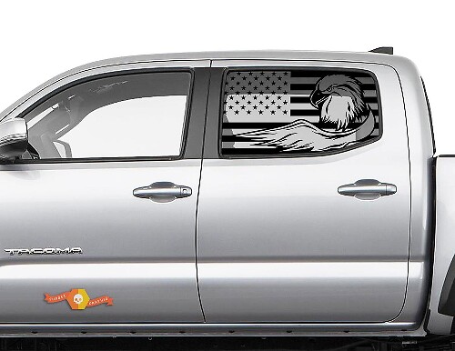 USA Flag Bald Eagle Windshield Vinyl Sticker Decal