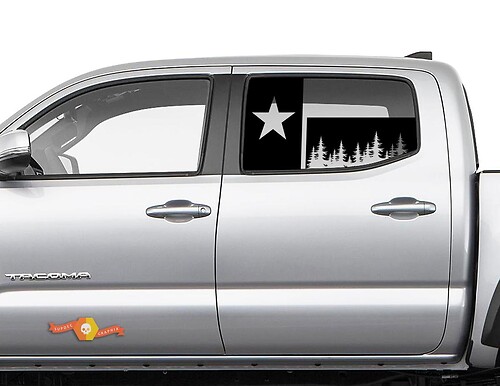 Texas Flag Forest Landscape Side Window Vinyl Decal Sticker for Toyota Tacoma
