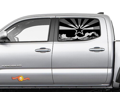 Arizona Flag Desert Landscape Side Window Vinyl Decal Sticker for Toyota Tacoma