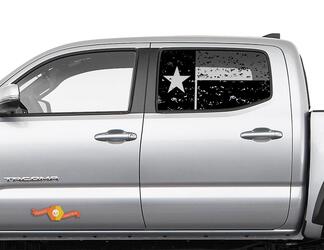 Toyota Tacoma 4Runner Tundra Hardtop Flag Texas Destroyed Windshield Decal JKU JLU 2007-2019 or Dodge Challenger Charger Subaru Ascent Forester Wrangler Rubicon - 142
