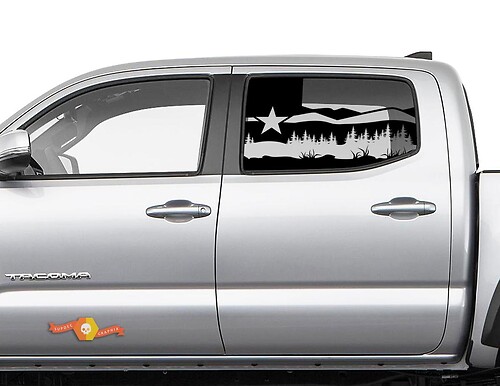 Hardtop Flag Texas Forest Fields Eagle Side Window Decal