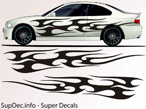 Fire Graphic Side Vinyl Decal Sticker