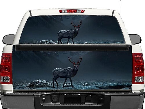 Deer Night Rear Window or Tailgate Vinyl Decal for Pick-up Trucks SUVs