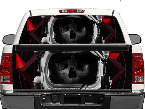 Skull Cosmonaut Rear Window or Tailgate Vinyl Decal for Pick-up Trucks SUVs