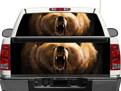 Grizzly Bear Rear Window or Tailgate Vinyl Decal for Pick-up Trucks SUVs