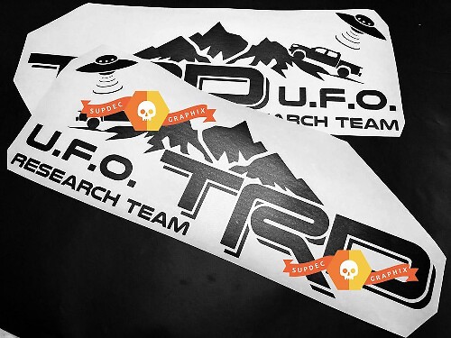 TRD-Style UFO Research Team Side Vinyl Decal Sticker for Toyota Tacoma