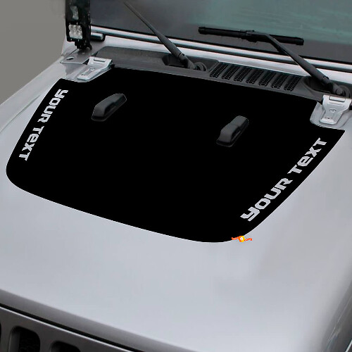 Custom Text Hood Blackout Vinyl Decal for Jeep Gladiator and Wrangler
