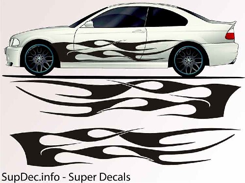 Fire Stripes Fender Side Vinyl Decal Sticker