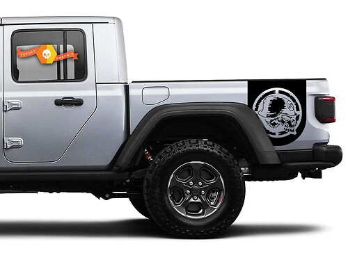 Metal Mulisha Skull Bedside Vinyl Decal Sticker for Jeep Gladiator