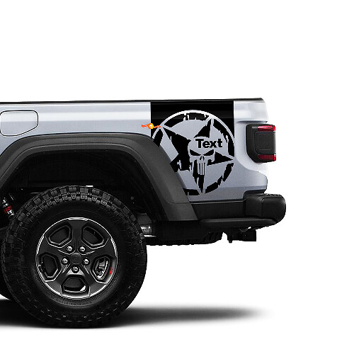 Side Door Stripes Star Destroyed Punisher Vinyl Decal Sticker Graphics Stripe Kit for Jeep Gladiator