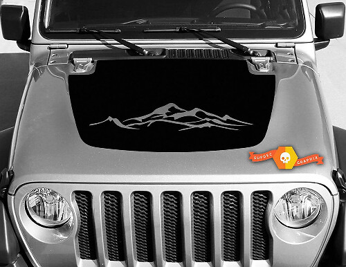 Mountains Hood Vinyl Decal Sticker Graphics Kit 2 for Jeep Gladiator JT Wrangler JL JLU