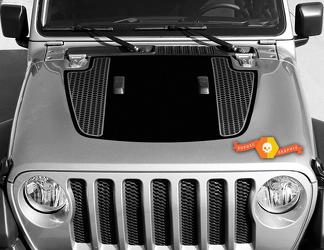 Jeep Gladiator JT Wrangler Honeycomb Split JL JLU Hood style Vinyl decal sticker Graphics kit for 2018-2021