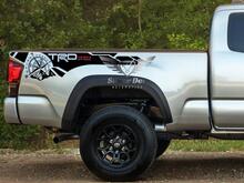 Pair of TRD 4x4 off road Compass Mountains Edition bed side Vinyl Decals graphics sticker kit for Toyota Tacoma all years 2