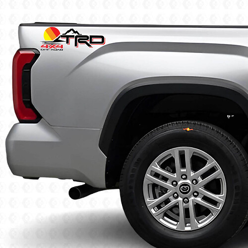TRD 4x4 Off Road Vintage Style Bedside Vinyl Decal Sticker for Toyota Tundra