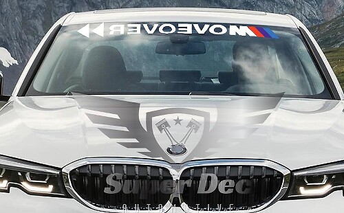 Move Over M-Style Windshield Banner Vinyl Decal for BMW G/F/E Series
