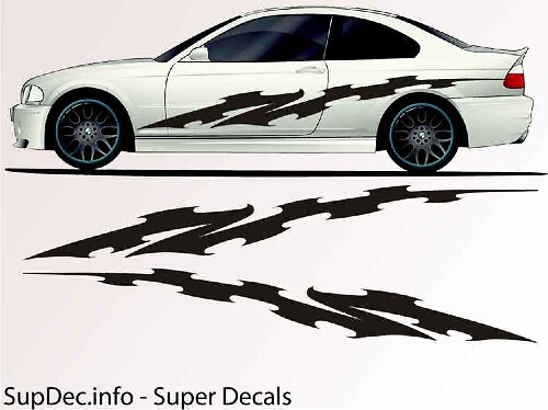Sport Style Stripes Side Vinyl Decal Sticker
