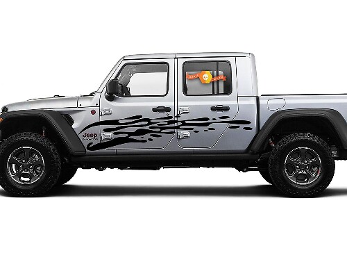 Extra Large Side Drip Style Vinyl Decal Sticker Graphics Kit for Jeep Gladiator JT