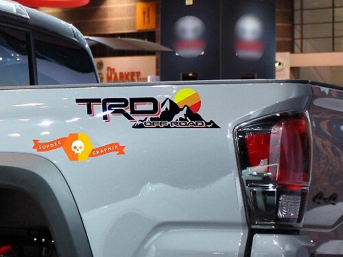 TRD Off Road Style Mountain Sunset Side Vinyl Decal for Toyota Tacoma Tundra