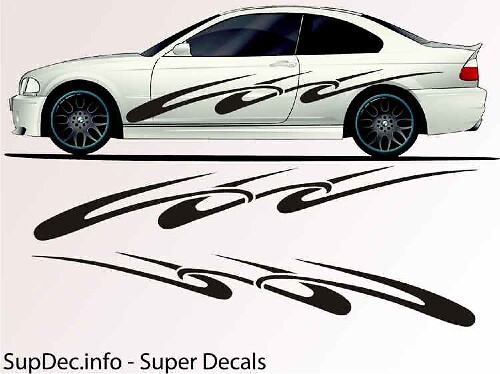 Abstract Graphic Sport Style Side Vinyl Decal Sticker