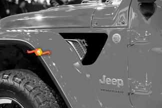 Pair of Jeep Wrangler 2018 JL JLU Military Willys 1941 Front Fender Vent Accent 2pc Vinyl Decal Graphic kit for 2018-2021 for both sides