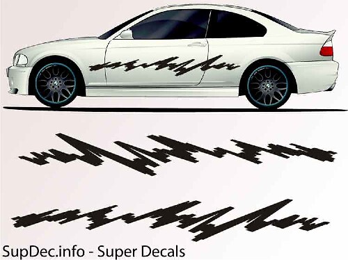 Abstract Broken Line Side Vinyl Decal Sticker