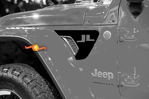 Jeep Front Fender Vent Accent Pair Vinyl Sticker Decal Graphic Kit for Jeep Wrangler JL JLU