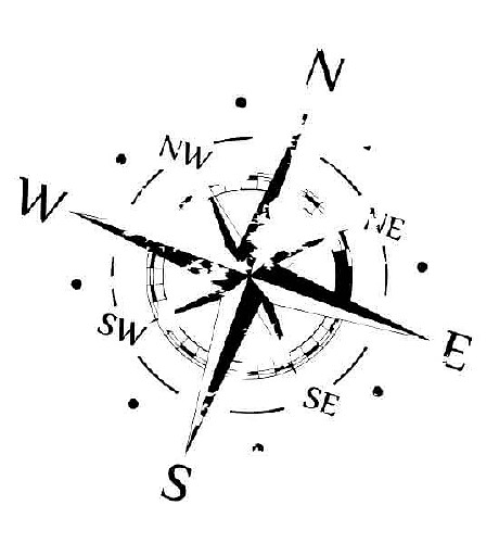 Distressed Compass Rose Hood Vinyl Decal for Jeep and SUVs