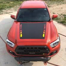 Vintage stripes TRD 4x4 PRO Sport Off Road NO SCOOP! Hood Vinyl Stickers Decal fit to Toyota Tacoma 2016 - 2021 models 2