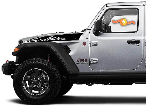 Mountains Hood Vinyl Stripe Sticker Decals 2 for Jeep Wrangler Gladiator Rubicon JT JL JLU
