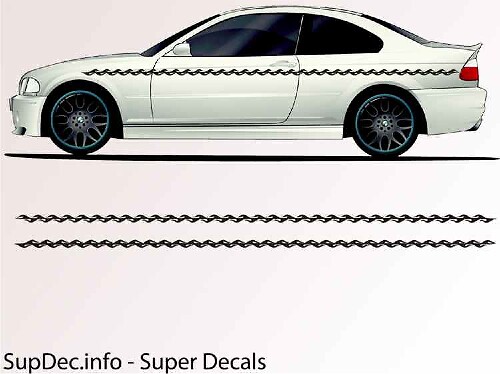 Snake Style Stripes Side Vinyl Decal Sticker