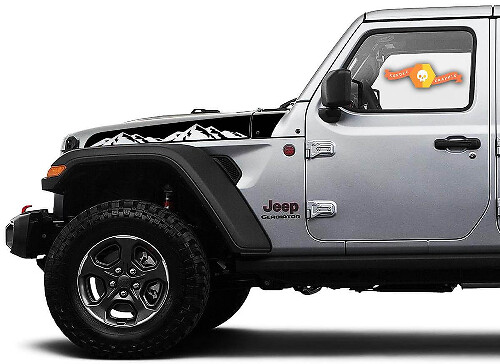 Mountain Hood Stripes Vinyl Decal Pair for Jeep Wrangler & Gladiator 