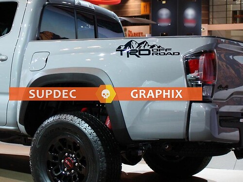 TRD Off Road Mountains Style Bedside Vinyl Decal Sticker for Toyota Tundra