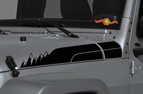 Forest Mountain Range Hood Vinyl Sticker Decal for Jeep Wrangler Gladiator Rubicon JT JL JLU