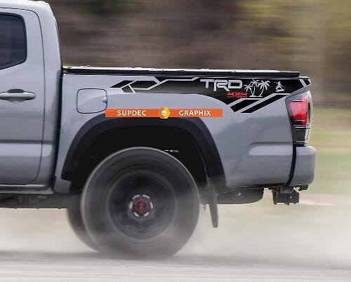 TRD 4x4 Off Road Palms Bedside Vinyl Decal Sticker for Toyota Tacoma 2013-2020