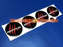 4 Wheel Center Caps Raptor SVT Red scratch marks Domed Badge Emblem Resin Decal Sticker 3